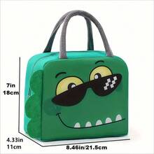 Cartoon Insulated Lunch Bag - Fashionable Style, Polyester, Foldable, Waterproof And Stain Resistant, Zip Closure, Dual Handles, Suitable For College, Commuting, Outings, Vacation, Allows Students To Bring Flatware To School Back To School