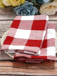2/6/12/300pcs Modern Minimalist Plaid Napkins, Soft Absorbent For Hotel, Restaurant, Home, Party, Holiday Decoration, Table Cloth, Wipe Cloth - Red and White - View 4