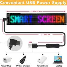 [Pantalla LED flexible y divertida] Letrero LED de 5V, pantalla flexible de ojo de diablo - Pantalla LED divertida con aplicación y control remoto, compatible con texto/imagen/automóvil DIY, regalo romántico del Día de San Valentín