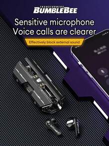 TRANSFORMERS Transformers TF-T01 Bluetooth Ohrhörer, kabellose Ohrhörer mit Halbinnenohrtechnik, Berührungssteuerung für Lautstärke, geringe Latenz, Mikrofon, Musik, Gaming, passive Geräuschunterdrückung