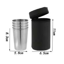 Customized Outdoor Mini Stainless Steel Shot Glass Set Of 4 Pcs, Portable Water Cup For Hiking, Camping, Bar, Restaurant, Suitable For Elders, Friends, Father's Day Gift