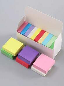 11pcs 1100 Sheets Mixed Color Sticky Note, Creative Easy To Post Sticky Note For Office, School Student,Tearable Sticky Sticky Note Paper For Students To Take Notes With Multifunctional Index Stickers,School Supplies,Back To School - Multicolor - View 3