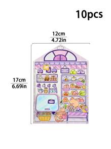 5pcs/10pcs Forest Theme Landscape & Mechanism Stickers, New Cute Scene Stickers, High-Quality For Girls, Stress Relief DIY Stickers