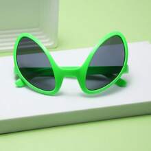 1pc Fashionable & Unique Green Alien Shaped Fashion Glasses