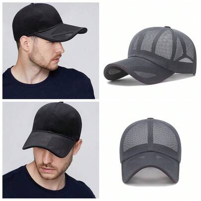 Summer Hollow Mesh Baseball Cap Sports Sun Visor Breathable Snapback Hat Male Women Outdoor Simple Sunscreen Hat