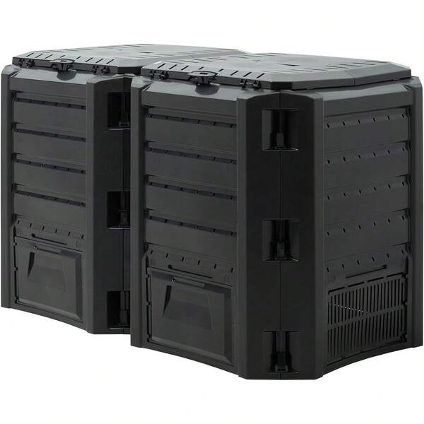 Composteur 800L Compostage Rapide 135x72x83cm Composteur Rapide Résistant aux Intempéries CUHT