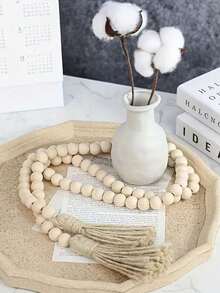 1PC Tassel Wooden Beads Garland DIY Handmade Jewelry Accessories Log Color Wooden Beads Rope String Farmhouse Wooden Beads Hanging Home Decoration Pendant Crafts Ornaments,Home Decor,Kitchen Decor, Decor,Room Decor,Christmas Decor,Party Decor,Decorative Crafts,Desk Ornaments,Table Decorative Ornaments,Party Gift, Decorations,Christmas Decorations, Christmas Gift. - Wood Color - View 6