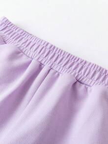 mini bala Conjunto de shorts de estilo deportivo para bebés niños y niñas, de piel suave para el verano - rosa morado - Ver 8