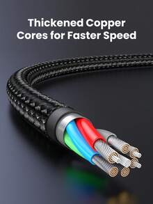 UGREEN 编织 MFi Lightning USB A 转 Lightning 数据线，兼容 充电 Car Play，MFi 认证 - 黑色 - 查看 10