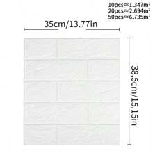 1/10/20/40/50PCS 3D Wall Sticker Wallpaper, Self-Adhesive Wall Brick Sticker Self-Adhesive Wallpaper, Easy To Stick, Easy To Peel, Easy To Clean, Easy To Cut, Suitable For Kitchen, Living Room, Bathroom, Corridor, Bedroom, Renovation Stickers Peel Wall Panels, Wall Paper, Wallpapers, Spring Decoration Items Refresh Your Home, Rama Decoration Stickers Gifts Birthday Graduation