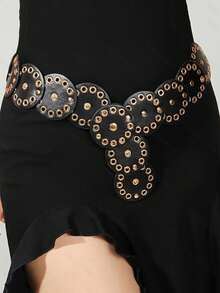1pc Geometric Pattern Bohemian PU (Polyurethane) Waist Belt - Belt - View 2