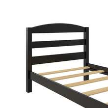 Leighton Kids Twin Size Bed, Wood Platform Bed Frame, Black - Black - View 6