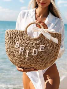 Borsa di paglia personalizzata, borsa da spiaggia personalizzata per signore, cestino di paglia personalizzato, borsa per festa di addio al nubilato, borsa da spiaggia personalizzata, borsa di paglia, borsa personalizzata, regalo per la festa della mamma, università