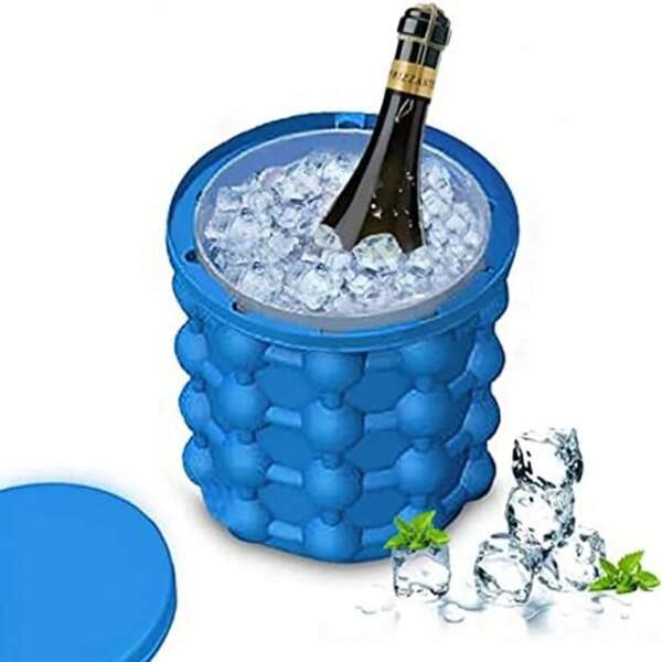 Seau à glace et bac à glaçons en silicone durable 2 en 1 - Idéal pour les bars, les clubs, les restaurants et la maison - Facile à nettoyer et indispensable pour les boissons et les accessoires de cuisine