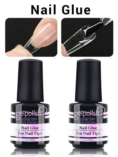 Super Strong Nail Glue, Suitable For Nail Stickers, False Nails, Etc. Durable And Long-Lasting, Applicable For Acrylic Nails, Requires UV/LED Lamp Use.