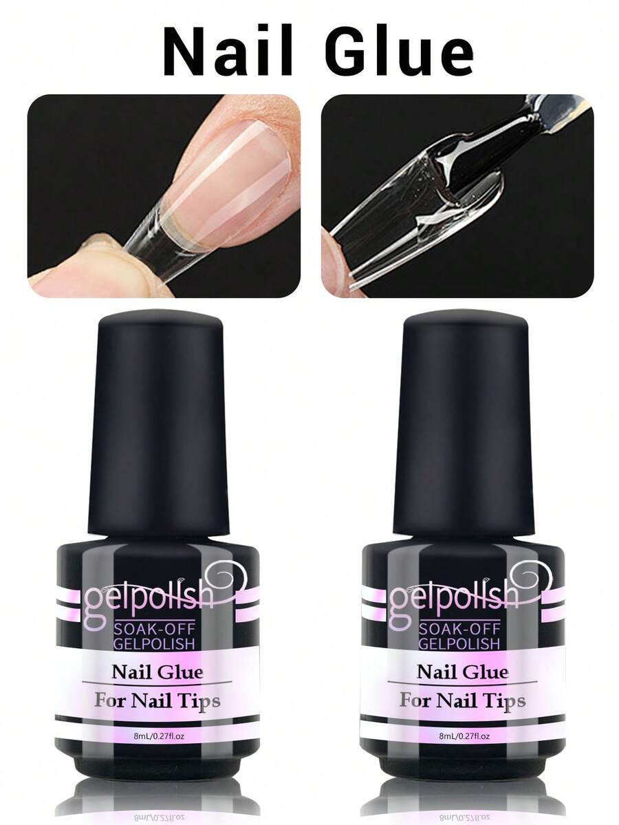 GELPOLISH 1/2/3支装美甲胶水，适用于甲片、假指甲，超强持久丙烯酸指甲胶水，需使用UV/LED灯固化