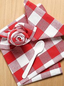 2/6/12/300pcs Modern Minimalist Plaid Napkins, Soft Absorbent For Hotel, Restaurant, Home, Party, Holiday Decoration, Table Cloth, Wipe Cloth - Red and White - View 5