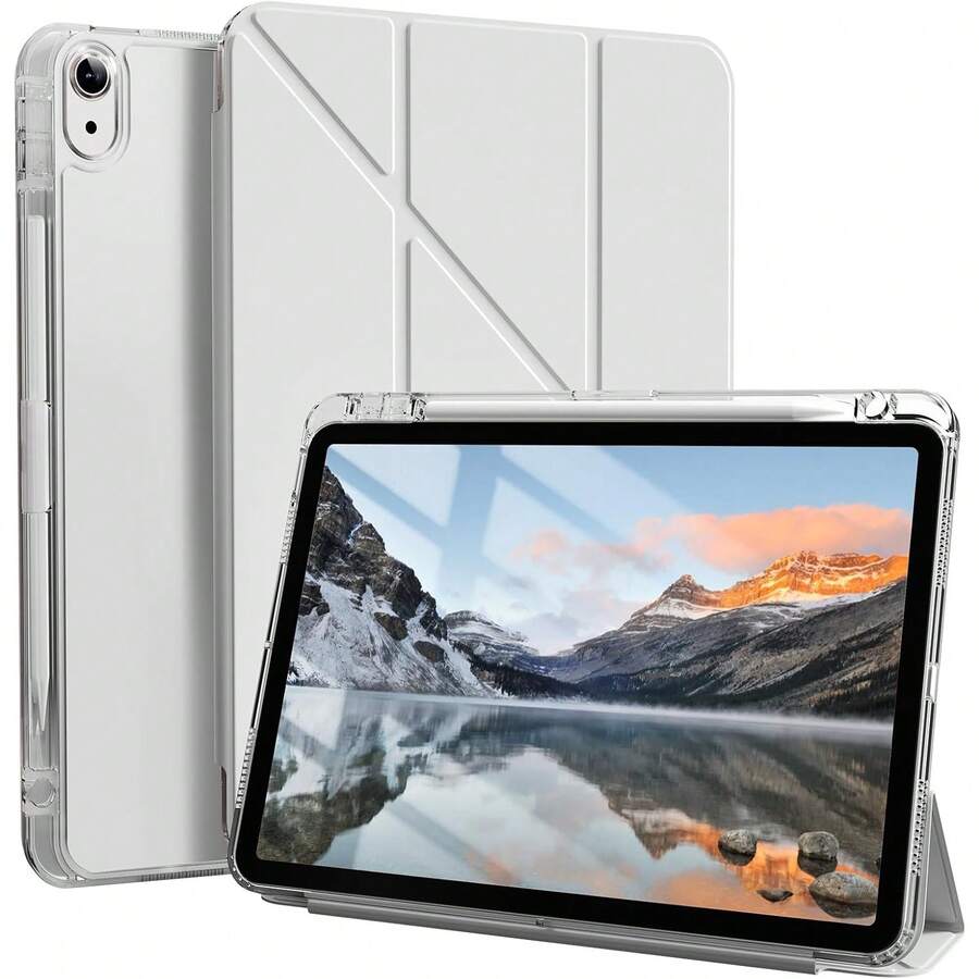 适用于 iPad (A16) 第 11 代 11 英寸 2025/iPad 第 10 代 10.9 英寸 2022 的保护壳,超薄时尚透明 iPad 保护壳,带笔架,多角度折叠 Y 形支架保护套 - 彩色 - 查看 1