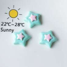 10pcs Cute Double-Layer Star & Heart Shaped Refrigerator Magnets, Creative Birthday Party Wedding Decor Fridge Stickers, Assorted Colors For Office, Whiteboard, Home, Kitchen Decoration