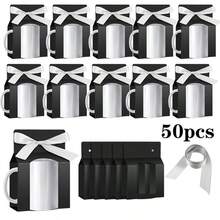 10/30/50 piezas Cajas de embalaje para tazas, aptas para impresión por transferencia de calor en tazas, bolsas de regalo, tazas con cajas con ventana, cajas de embalaje de regalo para tazas - Multicolor - Ver 15