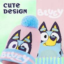 Bluey Winter Accessories Set Cosy Warm Knit Hat Scarf & Gloves Beanie School Travel Gift - Pink - View 3