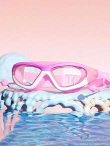 1 Piece Of Children's Anti-Fog HD Swimming Goggles, Waterproof And Anti-Fog HD Professional Diving Goggles Swimming Equipment - Silicone Earplugs Swimming Goggles, Suitable For 3-16 Years Old Children Swimming Diving Use