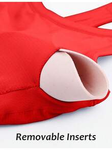 Workout Tops Women With Built In Bra, Sleeveless Gym Tops Seamless Racerback Athletic Yoga Shirts, Activewear - 紅色 - 查看 5