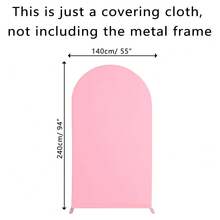Cortina con forma de arco separada con elástica de spandex, reversible para usar (sin incluir el marco de metal), adecuada para fiesta de cumpleaños, decoración de boda, fondo de interior/exterior, cubierta de arco de boda para cenador, accesorio decorativo para fiestas, para todas las estaciones - Rosa Pálido - Ver 11