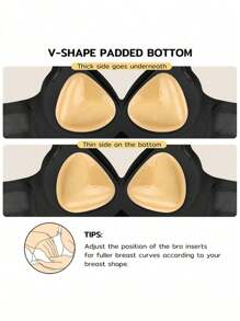 1 Pair Ultra Boost Inserts Double-Sided Adhesive Pads Sticky Bikini Padding Inserts For Sports Bra Swimsuit Beige