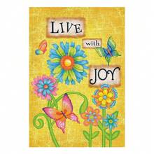 1pc, Love With Joy Spring Flower Garden Flag, 12 X 18 Inch Double Sided Farmhouse Yard Outdoor Flag, Farmhouse Rustic Pasture Porch Decoration(ONLY FLAG)