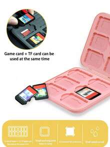 1pc Game Card Storage Box, Silicone Liner Protective Case For 12 Game Cards + 12 TF Cards, Compatible With Switch