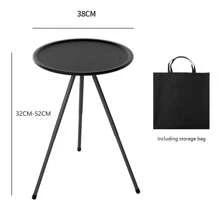 1pc Delicate Elevating Small Round Table, Foldable Portable Small Drinking Table, Essential Tools For Outdoor Travel, Outdoor Furniture For Outing, Camping, Picnic, Travel, Car Snack Desk, Patio Furniture For Garden, Living Room Sofa Side Table, Balcony Coffee Tables