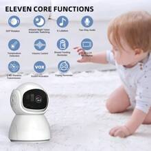 CDYCAM New 5.0 Inch Wireless Video Baby Monitor IPS Screen With Nanny PTZ Camera Two Way Audio VOX Lullaby Camera Wireless Protection Detection Smart Nanny Camera Electronic Baby Mother Kids Two-Way Audio Night Vision Cry Babies Feeding With Temperature Display Screen With Long Battery Life Night Vision USB Charge