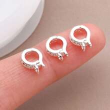 1/3/5pcs Real 18K Gold Plated Brass Zirconia Bail Bead Spacer Buckle Connectors Spring Buckle Clasp Clip Buckle For DIY Jewelry Making Finding Bracelet Necklace Pendant