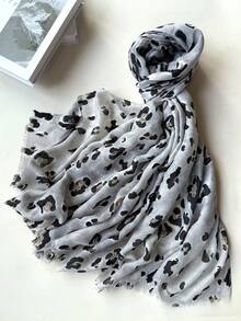 1pc Bohemian Leopard Print Versatile Beautiful & Unique Scarf, Suitable For Holiday Photos, Beach, Travel, Cosplay, Party, Fashionable, Autumn/Winter New Women Design - Multicolor - View 7