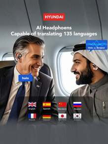 HYUNDAI HYUNDAI HY-Fit2AI Smart Earbuds, Ear Hook Style, Long Battery Life, 360° Surround Sound, High Sound Quality, AI Assistant, Virtual Companion, High-Definition Calling, Long Battery Life, Music, Sports, Office, Open-Ear Design