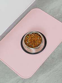 1pc Silicone Pet Mat, Anti-Spill Easy To Clean Mat, Anti-Slip Pet Food Mat, Foldable Portable Non-Slip Soft Silicone Placemat