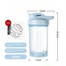 1 pieza Botella agitadora de polvo de proteínas, taza mezcladora de batidos sustitutivos de comidas, botella de agua deportiva, de gran capacidad, portátil, color aleatorio enviado
