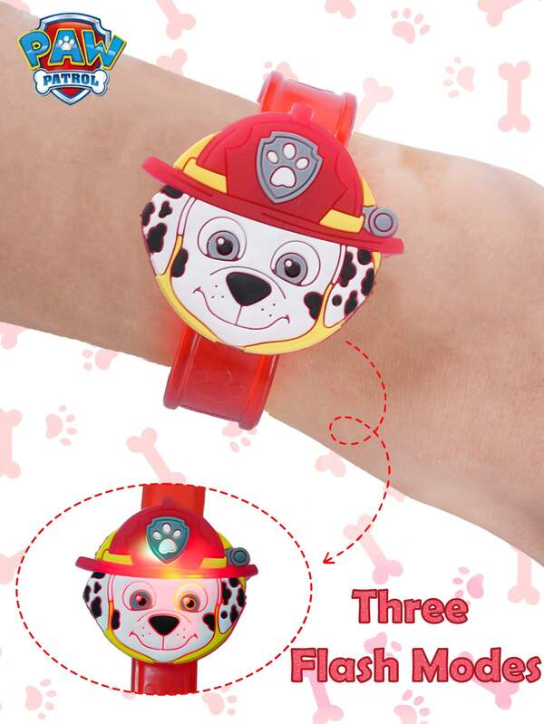 Paw Patrol 1PC Paw Patrol Officially Licensed Red Glow Wristband – 3 Colorful Light Modes Party Decorations Hobby Collectibles Perfect Gift Choice For Fans Ideal For Outdoor Activities And Holiday Nighttime Fun