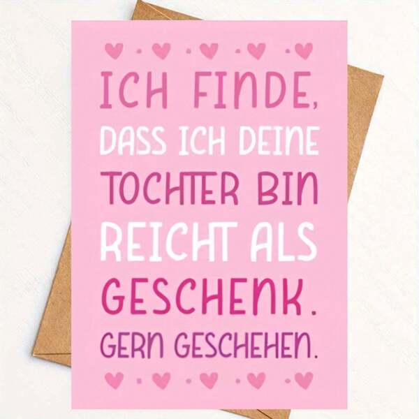 Geschenk für den Vater, Geburtstagskarte mit Umschlag - Geschenk für den Geburtstag des Vaters, Vatertag, Jahrestag - Geschenk für die Tochter des Vaters - Geburtstagsgeschenke für den Vater Muttertag Hochzeit Freundin Geschenke Danke-Karten Abschluss Braut