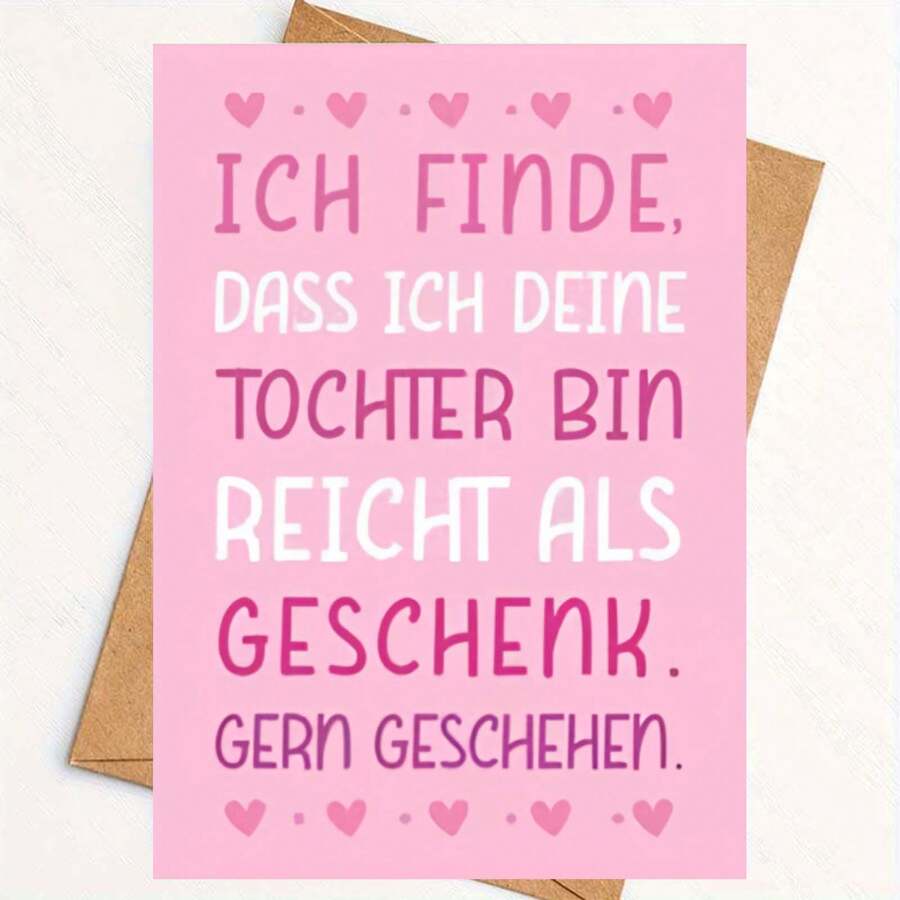 Birthday Card For Dad (With Envelope) - Dad's Birthday Gift, Father's Day Gift, Anniversary Gift - Gift From Daughter To Dad - Dad's Birthday Gift, Mother's Day Gift, Wedding Gift, Boyfriend Gift, Thank You Card, Graduation Gift, Bride Gift