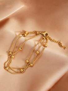 1 pieza Pulsera de cadena de acero inoxidable de mujeres para fiesta , tener una cita , trabajar