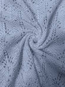 Women's Beach Cover Up Cardigan - Hollow Out Knitwear Top With Bow Tie, V-Neck Loose Drop Shoulder Design, Bikini Women Crochet Crop Tops Tie Front Bell Long Sleeve Knit Shrug Shrugs Girl's Knitted Plus Size Flounce, Spring Summer Fall