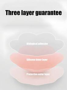 10片装硅胶隐形乳贴，防水，超薄，无痕胸贴，适合露背、无肩带连衣裙、泳装、夏季穿着 - 杏色 - 查看 6