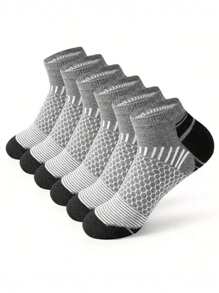 6 Pairs Men's Sports Ankle Socks, Soft Breathable Non-Slip Durable, Suitable For Running, Gym, Daily Activities, Spring/Summer