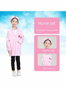 1pc Doctor Role Play Costume For Performance, White Lab Coat, Randomly Included Accessories,Kids Police Costume,Costume Kids Doctor