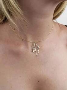 Custom Name Women's Earrings Classic Stainless Steel Gold Cursive Letters Arc Earrings Bohemian Summer Earrings Personalized Charm Birthday Jewelry Memorial Gift For Wife Couple Christmas Gift Daily Wear Gold Stylish,Vintage,Simple,Unisex,Casual