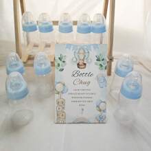YESTARY YESTARY Bottle Chug Babyshower Games, Include 1 Bottle Chug Sign 12 Pcs 120ML Plastic Bottles Shower Favor Spring Bear Themed Shower Game Set For Gender Reveal Party