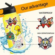 WB 50PCS Tom & Jerry Officially Licensed Tom Jerry Anime Collection Stickers Waterproof Not Easy To Wrinkle Water Cup Phone Skateboard Refrigerator Decoration Christmas Halloween Easter Gifts For Friends