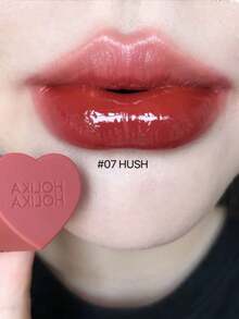 HOLIKA HOLIKA Heart Crush Glow Tint Air 07#HUSH，果冻状光泽，玻璃反射，不粘腻，可分层配方，温暖亮肤，全天持久，全天持久，口袋大小，相机就绪光泽，办公室 5 秒光泽，K-Beauty，韩国彩妆，3g/0.1oz
